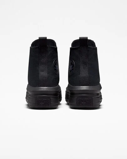 Chuck Taylor All Star Move Platform Black/Black/Dk Smoke Grey, Heel View