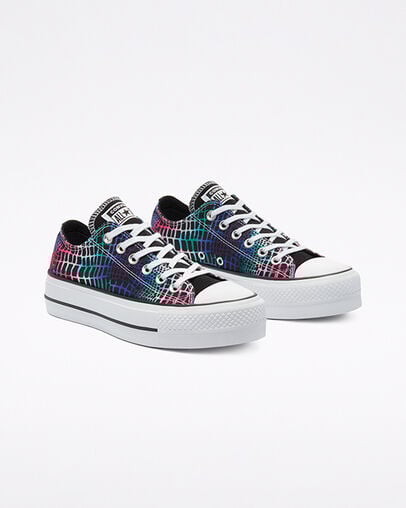 Chuck Taylor All Star Lift Platform Digital Daze Black/Hyper Pink/White, Angled View