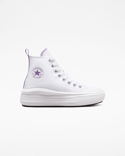 Chuck Taylor All Star Move Platform Blanc/Violet pixel/Blanc, Outer Side View