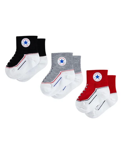 3-Pack Chuck Taylor Quarter Socks Black, 3/4 View