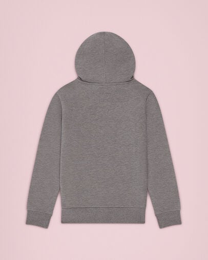 Chenille Chuck Taylor Patch Pullover Hoodie Dark Grey Heather, Back View