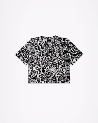 Chuck Taylor Graphic Print Boxy T-Shirt Egret Multi, Front View