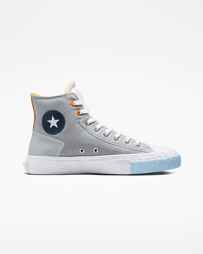 Chuck Taylor Alt Star Reflective Shine Pierre de cendre/Blanc/Rayon du soleil, Outer Side View