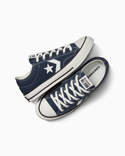 Star Player 76 Foundational Canvas Navy/Vintage White/Egret, Angled View