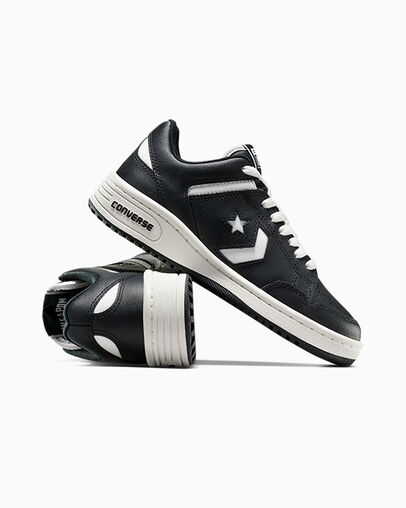 Converse Weapon Leather Noir/Blanc/Blanc vintage, Detail Angle View