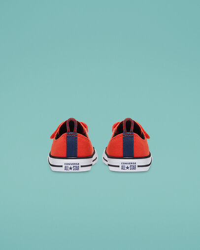 Chuck Taylor All Star Easy-On Bright Poppy/Midnight Navy, Heel View