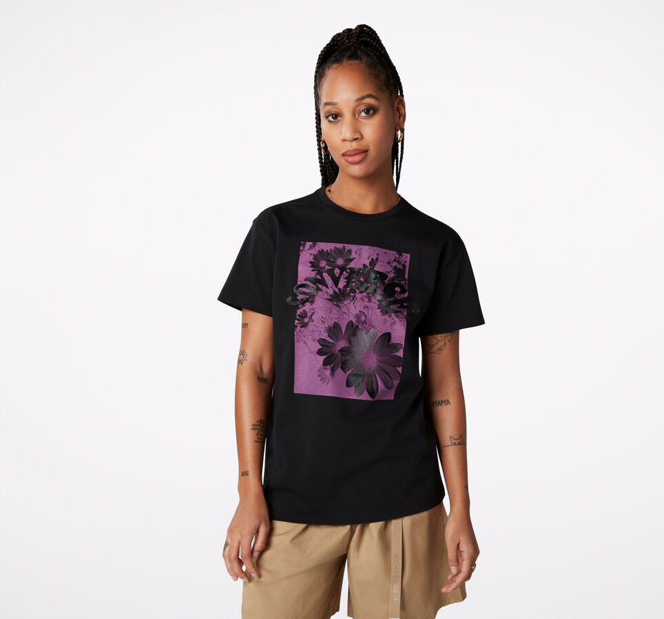 Flower Photo Relaxed T-Shirt Converse Black