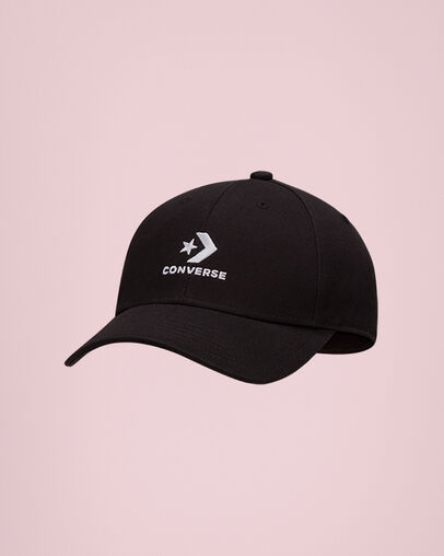 Logo Baseball Hat Converse Black/White, Front View