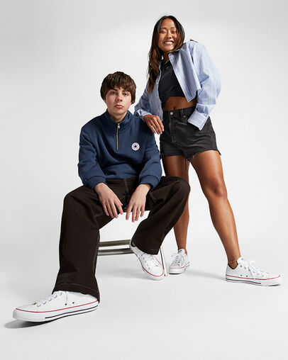 Chuck Taylor All Star Leather White, On Foot Shot 1