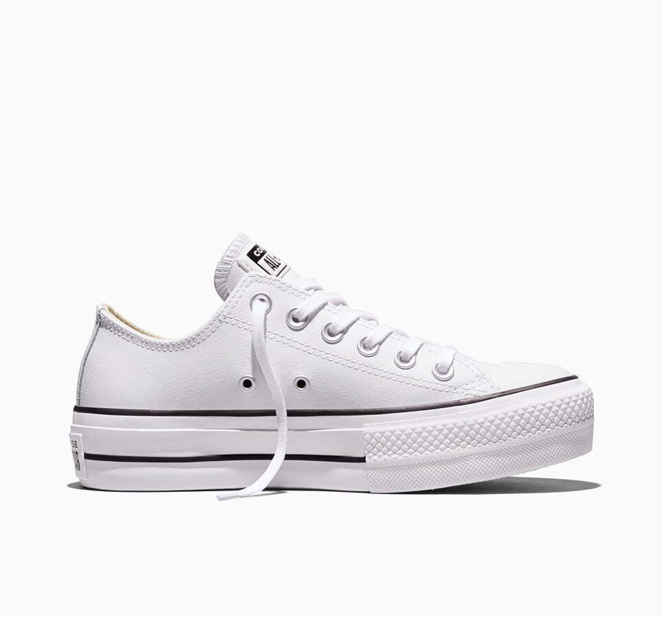 Chuck Taylor All Star Platform Clean Leather Blanco/Negro/Blanco