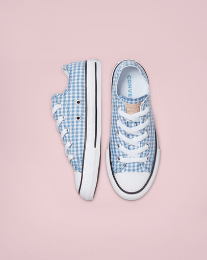 Chuck Taylor All Star Gingham Aegean Storm/White/Black, Top and Side View