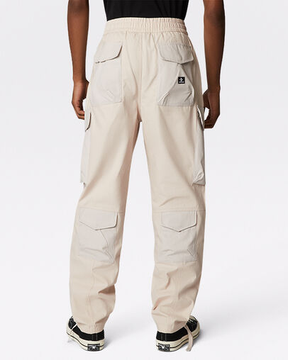 Pantalon cargo tiss&eacute; Sable d&eacute;sert, Back View