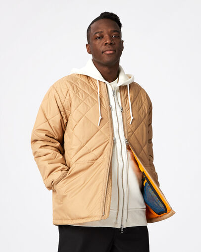 Utility Fleece Padded Jacket Nomad Khaki, Detail View