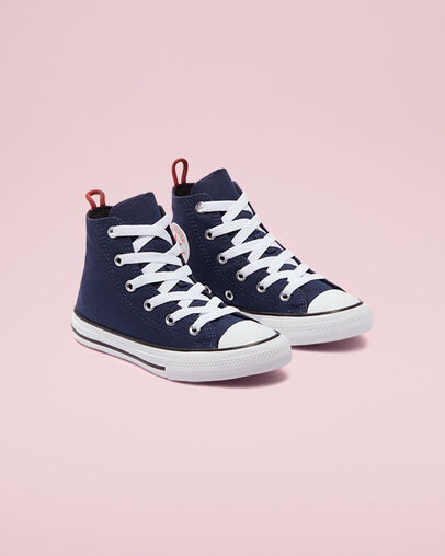 Converse Color Chuck Taylor All Star Azul marino medianoche/Amapola brillante, Angled View
