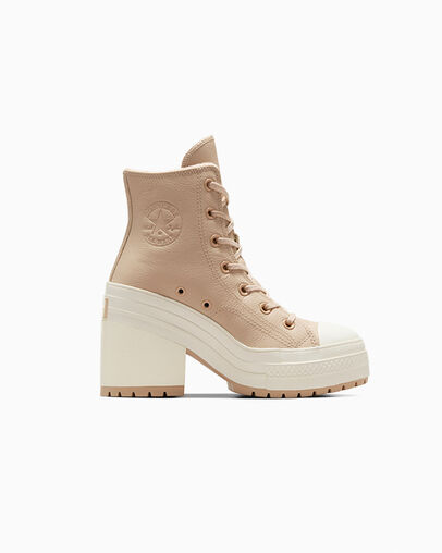 Chuck 70 De Luxe Heel Platform Weatherized Leather Piedra c&aacute;lida/Piedra c&aacute;lida/Garza, Outer Side View