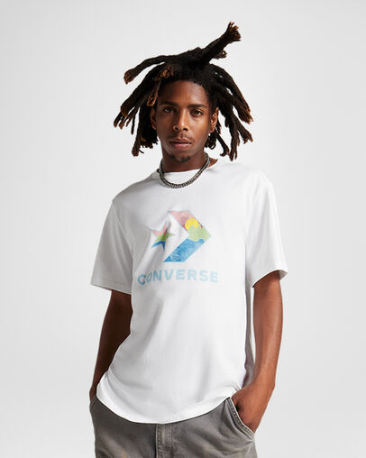 Star Chevron Landscape T-Shirt White, Front View