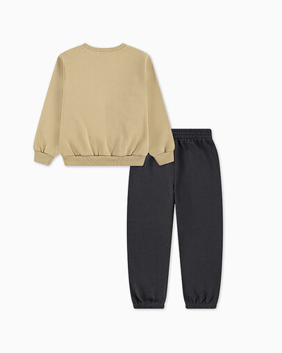 Heritage Wordmark Crewneck & Joggers Set Dark Matter, Back View