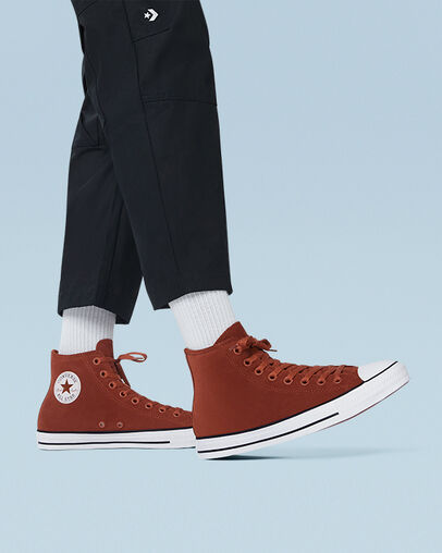 Converse Color Leather Chuck Taylor All Star Cedar Bark/Schwarz/Wei&szlig;, On Foot Shot 1