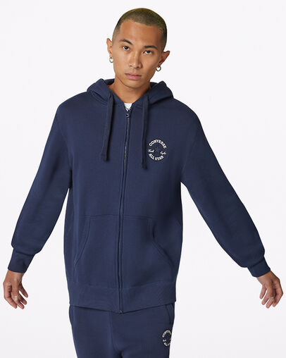 Chuck Taylor Heritage Full-Zip Hoodie Obsidian, Front View