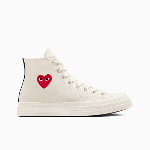 Converse Play Comme Des Garçons Single Heart Chuck 70 Milk/red/black – A08800C