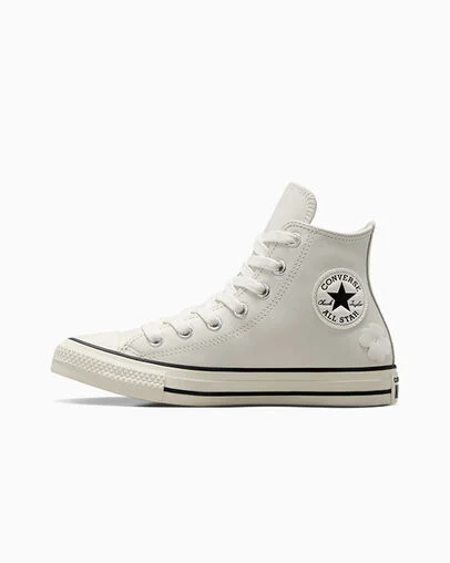Chuck Taylor All Star Leather 3D Flowers Blanco vintage/Garza/Negro, Inner Side View
