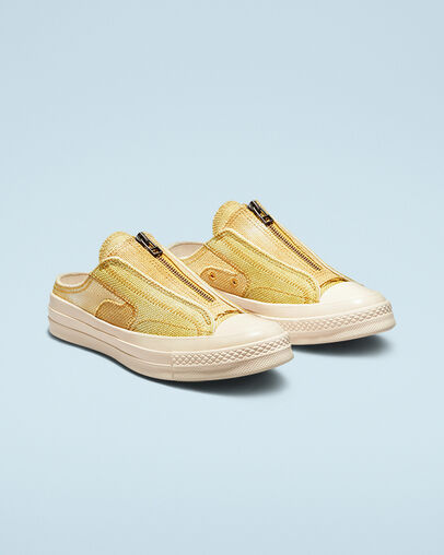 Chuck 70 Mule Crafted Canvas Sauterne/Goldtone/Cyber Mango, Angled View