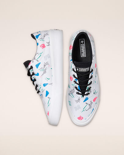 Archive Print Skidgrip CVO Blanc/Vert tennis/Noir, Top and Side View