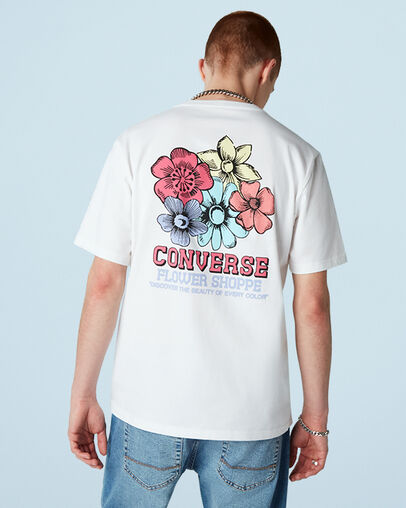 Camiseta de manga corta Flower Shoppe Blanco, Back View