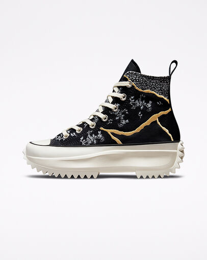 Run Star Hike Platform Metallic Floral Black/Multi/Egret, Inner Side View