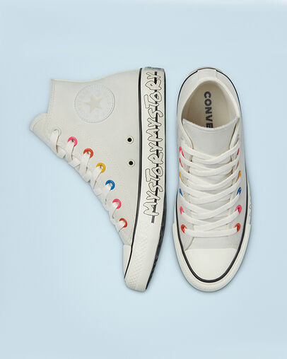 My Story Chuck Taylor All Star Egret/Hyper Pink/Schwarz, Top and Side View