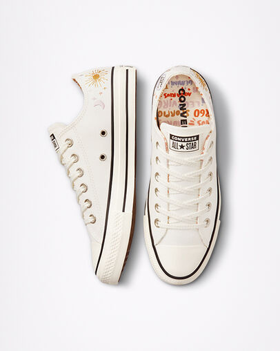 Chuck Taylor All Star Mystic World Egret/Egret/Multi, Top and Side View