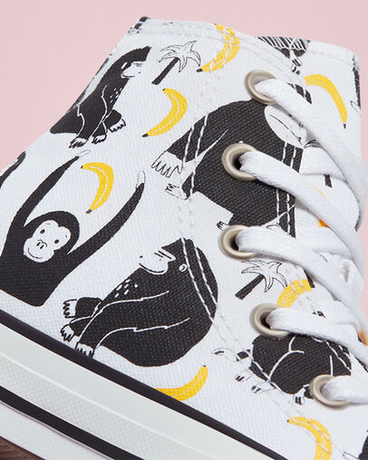 Chuck Taylor All Star Animal Print White/Black/Yellow, Detail Angle View