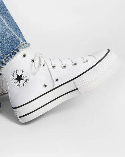 Chuck Taylor All Star Lift Platform Canvas White/Black/White, Reflective View