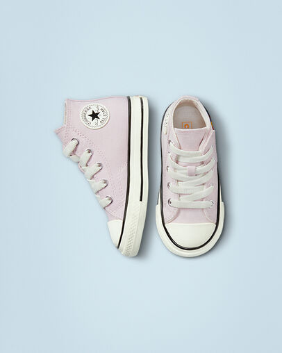 Chuck 70 Easy-On Happy Patch Barely Rose/Black/Egret, Top and Side View