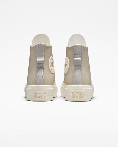Chuck Taylor All Star Lift Platform Earthy Tones String/Pale Putty/Egret, Heel View