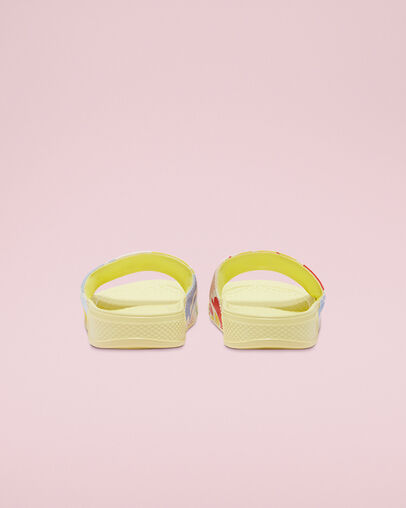 Claquette Floral Print All Star Citron clair/&Eacute;cru/Mousse rose, Heel View