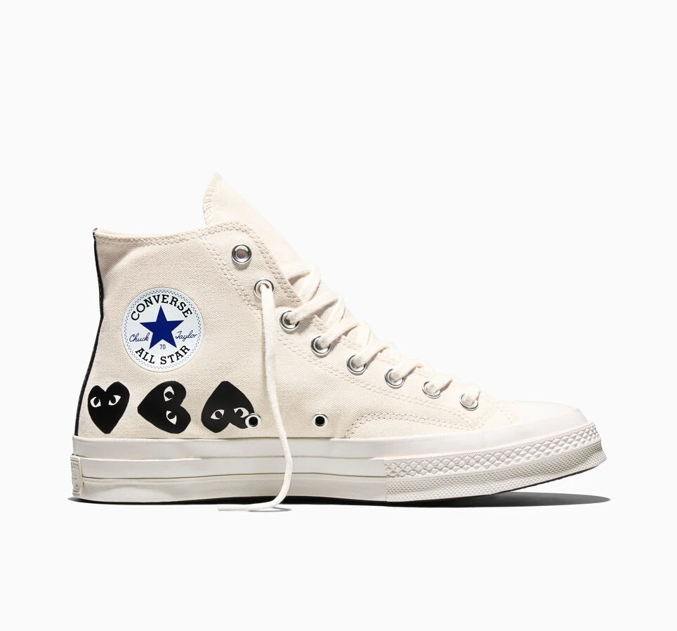 Converse x Comme des Gar&ccedil;ons PLAY Chuck 70 Multi Heart Milk/Schwarz/Egret