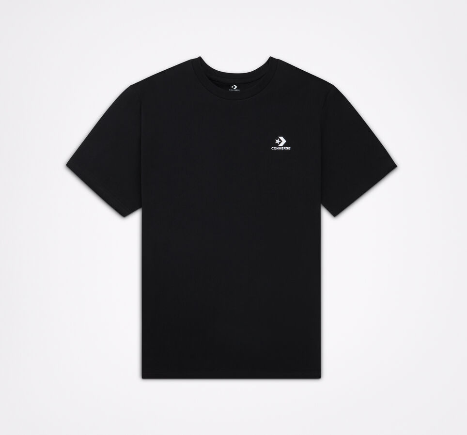 Converse T-Shirt mit aufgesticktem Star Chevron-Logo und Rundhalsausschnitt Black