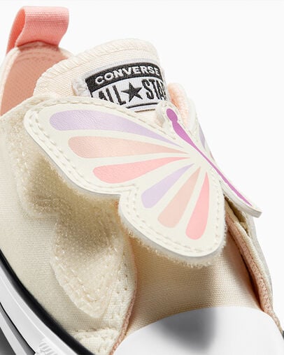 Chuck Taylor All Star Easy-On Butterflies Egret/Soft Peach/Pink Phase, Detail Angle View