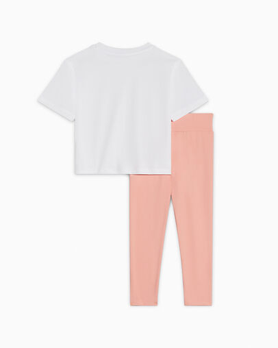 Boxy T-Shirt and Leggings Set Flamingo Fade, Back View