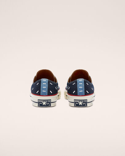 Chuck 70 Indigo Boro Midnight Navy/Egret/Garnet, Heel View