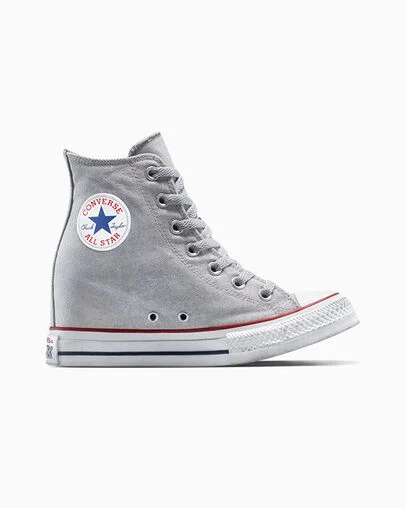 Chuck Taylor All Star Wedge Platform Distressed Bianco Smoke In, Outer Side View