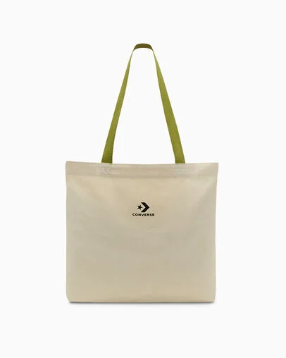 Star Chevron Canvas Tote Bag Tela non tinta/Foresta magica, Front View