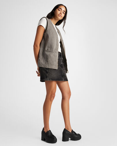 Chuck 70 De Luxe Heel Loafer Platform Leather Black/Black/Black, On Foot Shot 1