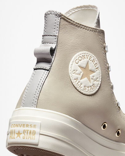 Chuck Taylor All Star Lift Platform Earthy Tones String/Pale Putty/Egret, Detail Angle View