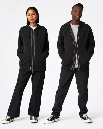 Sudadera con capucha con cremallera completa Utility Fleece Negro Converse