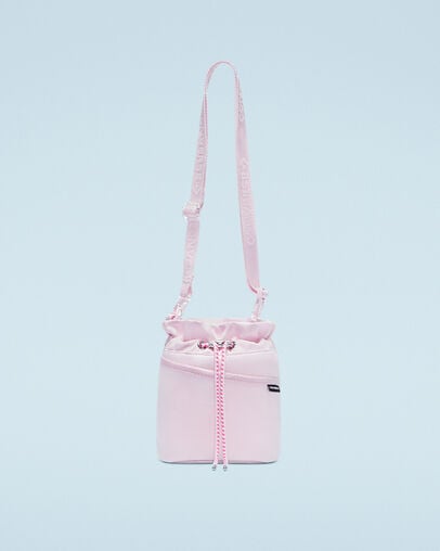 D&eacute;couvrez le mini sac seau bandouli&egrave;re Mousse rose, Front View