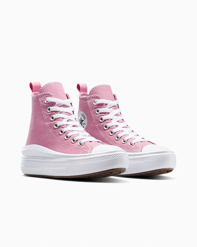 Chuck Taylor All Star Move Platform Cliffside Rose/White/Black, Top and Side View