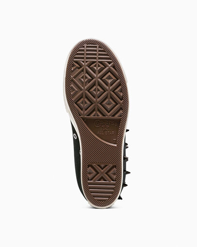 Chuck Taylor All Star Wedge Platform Spikes Black/Egret/Brown, Outsole View