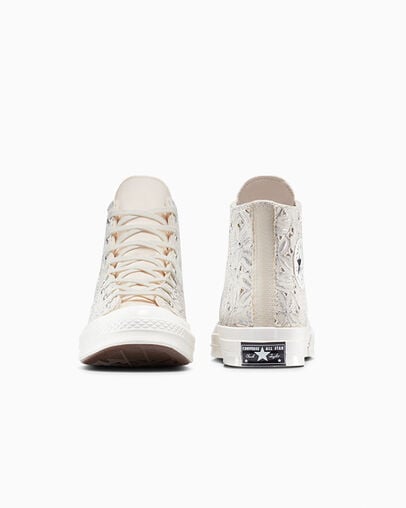 Chuck 70 Romantic Lace Flor de plata, Heel View